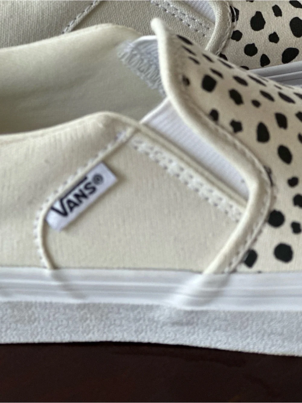 Vans Kids Slip-On Sneakers White with Black Dalmatian Spots